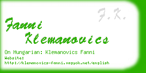 fanni klemanovics business card